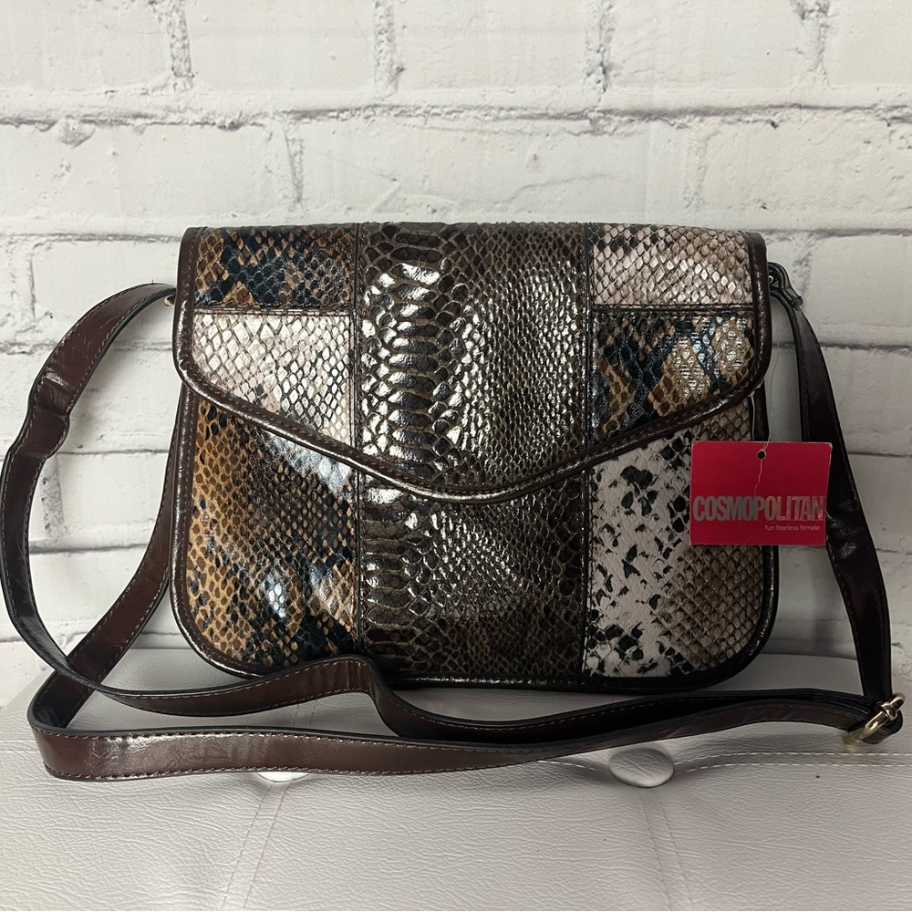 Cosmopolitan Multi-Tone Snake Print Crossbody Bag